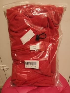 🔥Red Dog Fleece Jacket Full Body Sleeper In Fleece Red - New In Plastic